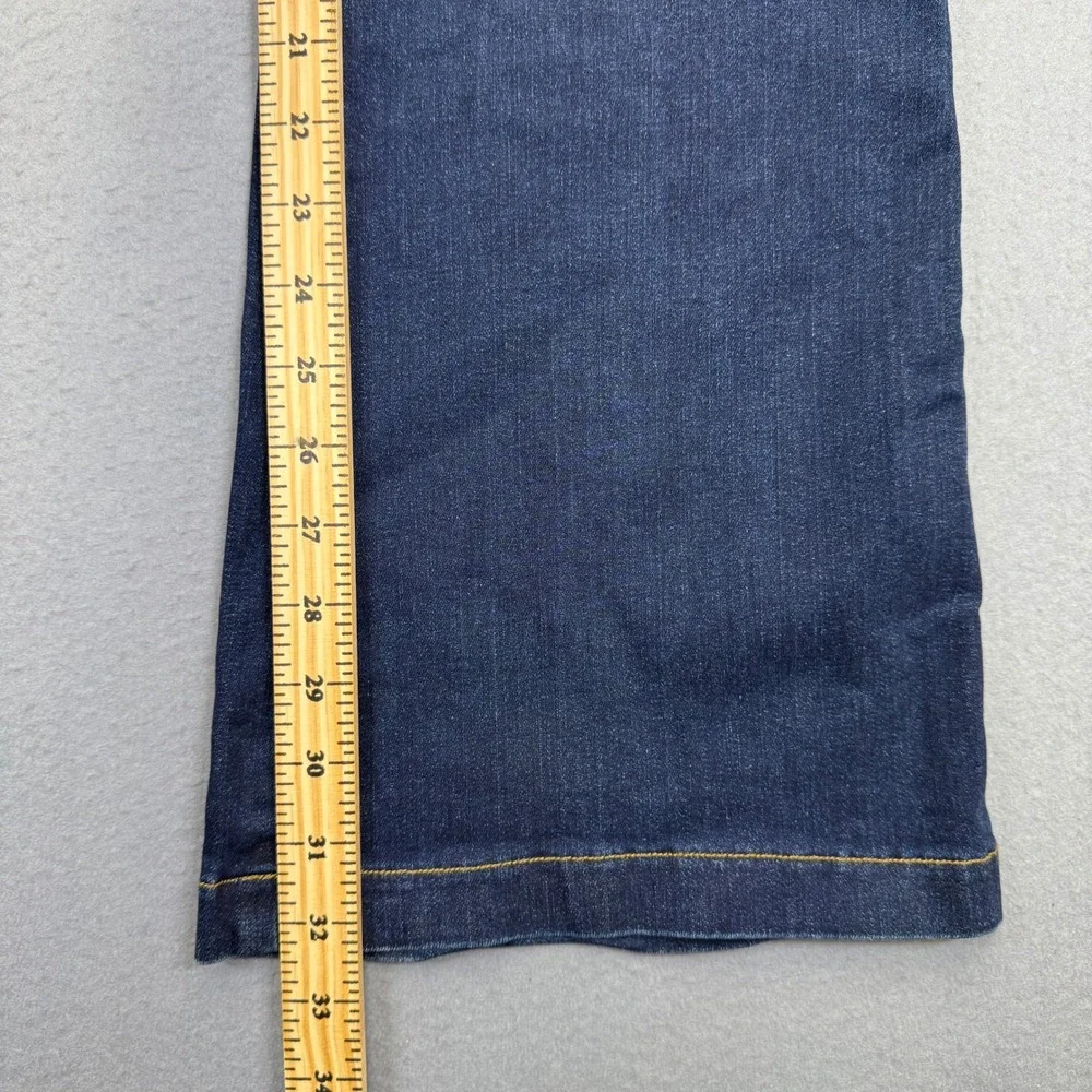 Spanx Womens Flare Jeans Dark Wash Blue Pull On Stretch Denim Size Large L/G